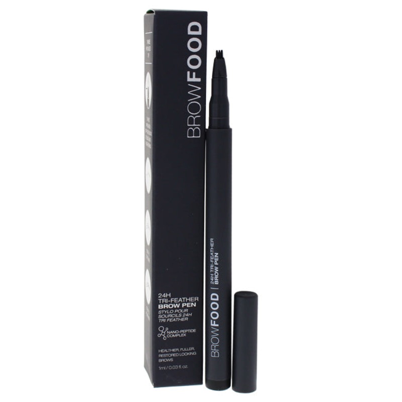 BrowFood 24H Tri Feather - Charcoal by LashFood for Women - 0.03 oz Eyebrow Pencil