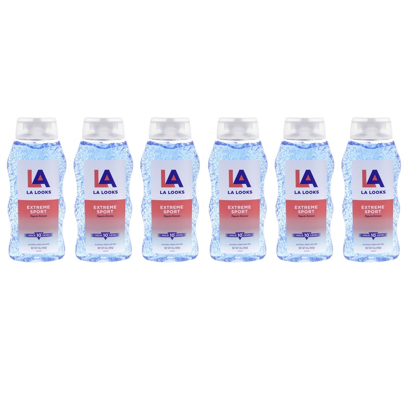 Sport Activity Proof Power Gel Mega X-Treme Hold 10 Plus by L.A. Looks for Unisex - 20 oz Gel - Pack of 6