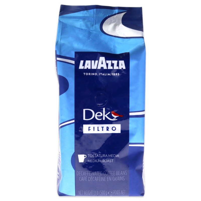 Dek Filtro Medium Roast Decaffeinated Coffee Beans by Lavazza for Unisex - 17.6 oz Coffee