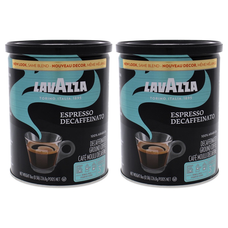 Espresso Decaffeinato Medium Roast Ground Coffee by Lavazza for Unisex - 8 oz Coffee - Pack of 2