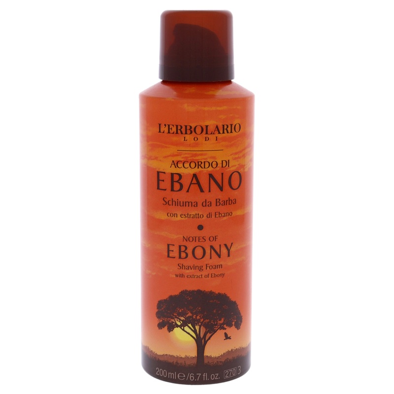 Notes of Ebony Shaving Foam by LErbolario for Men - 6.7 oz Shaving Foam