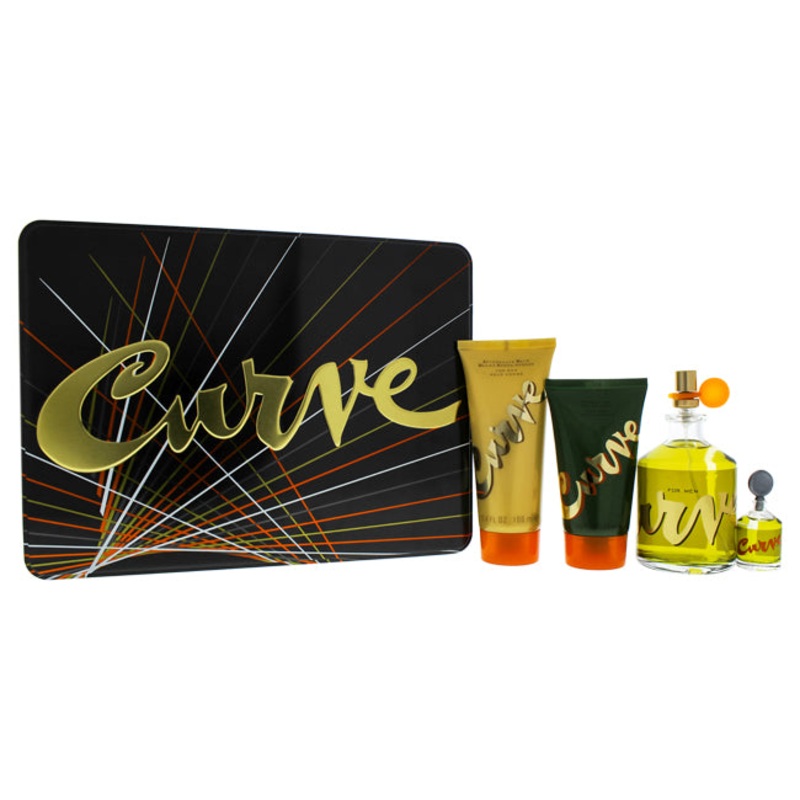 Curve by Liz Claiborne for Men - 4 Pc Gift Set 4.2oz Cologne Spray, 0.25oz Cologne Splash, 3.4oz After Shave Balm, 2.5oz Shower Gel