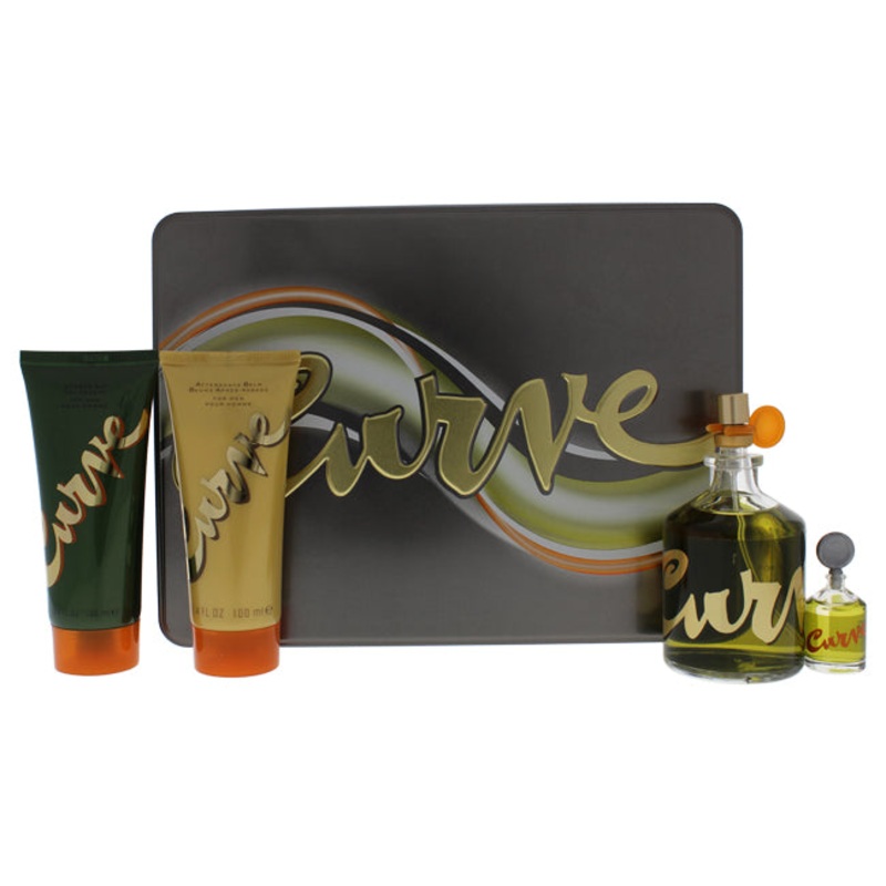 Curve by Liz Claiborne for Men - 4 Pc Gift Set 4.2oz EDC Spray, 0.25oz EDC Splash, 3.4oz After Shave Balm, 3.4oz Shower Gel