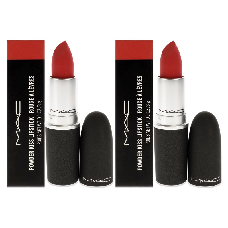 Powder Kiss Lipstick - 915 Lasting Passion by MAC for Women - 0.1 oz Lipstick - Pack of 2
