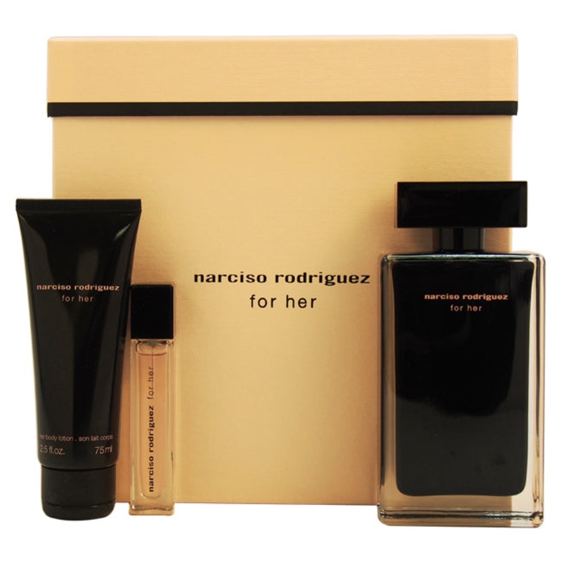 Narciso Rodriguez by Narciso Rodriguez for Women - 3 Pc Gift Set 3.3oz EDT Spray, 0.33oz EDT Spray, 1.6oz Body Lotion