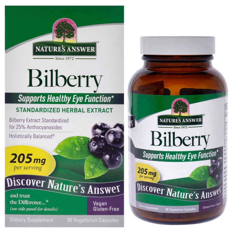Bilberry - 205mg by Natures Answer for Unisex - 90 Count Capsules