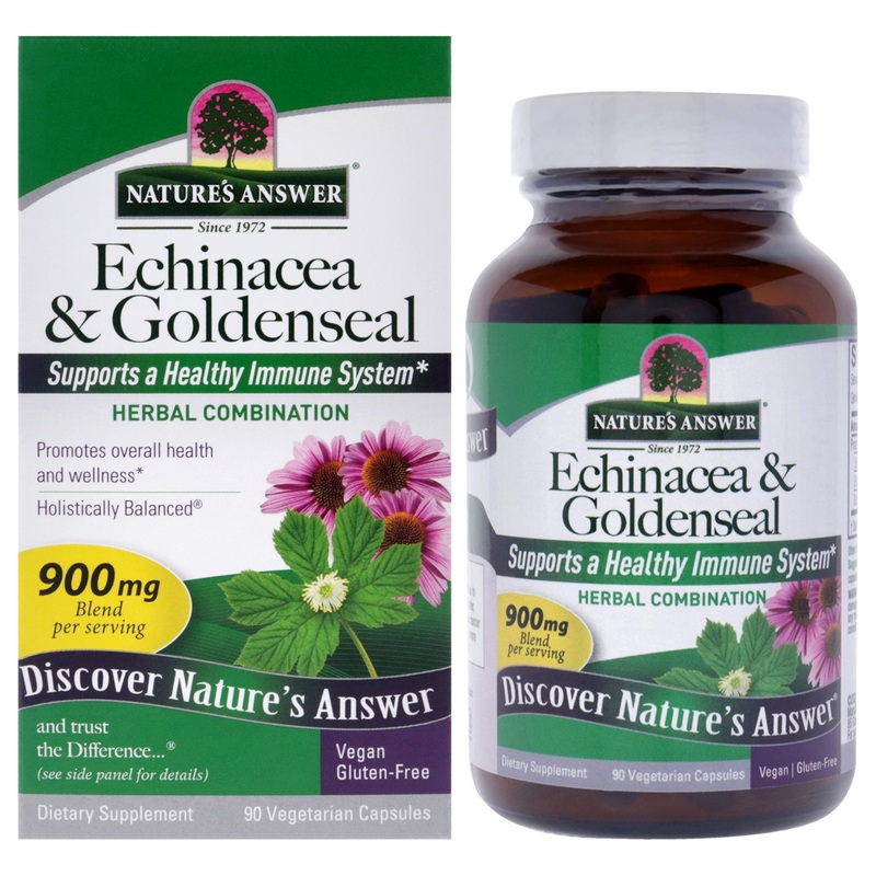 Echinacea and Goldenseal - 900mg by Natures Answer for Unisex - 90 Count Capsules