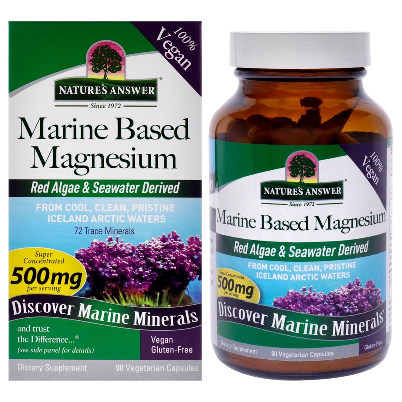 Marine Based Magnesium - 500mg by Natures Answer for Unisex - 90 Count Capsules