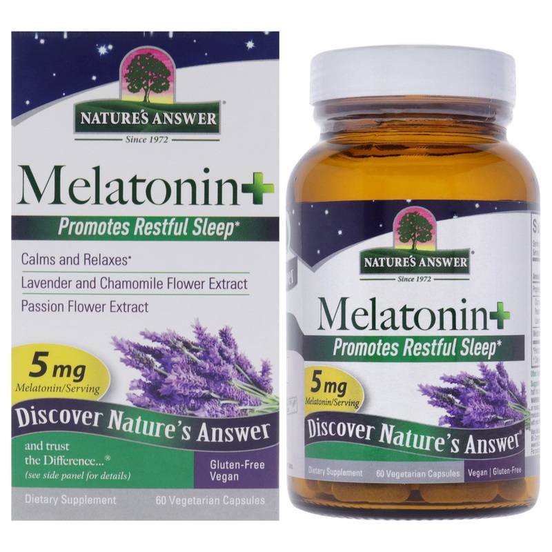 Melatonin - 5mg by Natures Answer for Unisex - 60 Count Capsules