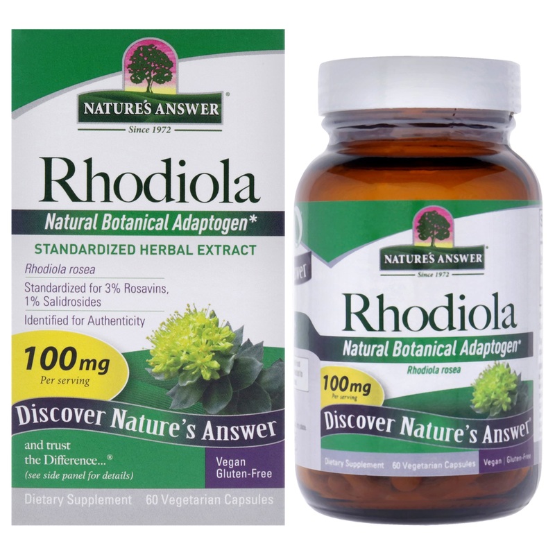 Rhodiola - 100mg by Natures Answer for Unisex - 60 Count Capsules