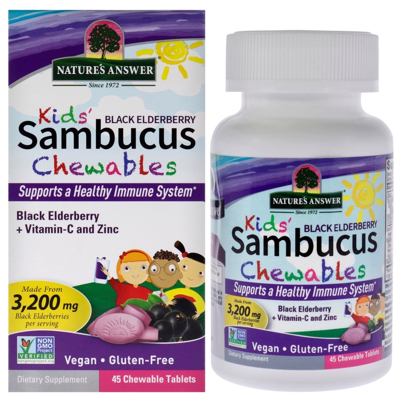 Sambucus Kids Chewable - 3200mg by Natures Answer for Kids - 45 Count Tablets
