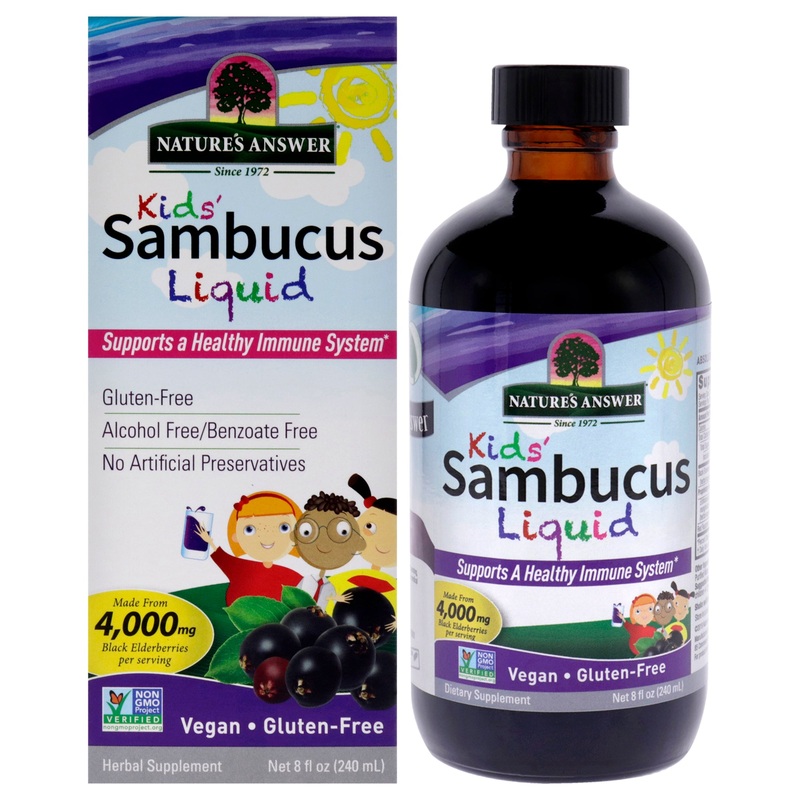 Sambucus Liquid Kids - 4000mg by Natures Answer for Kids - 8 oz Dietary Supplement