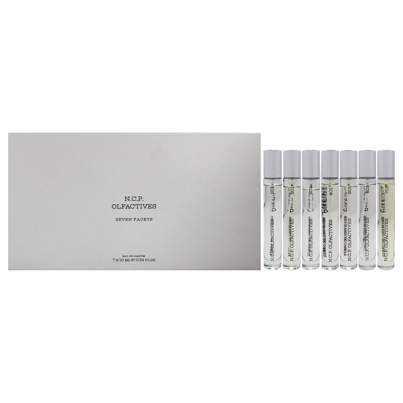 Seven Facets by NCP for Unisex - 7 x 10 ml 101 Clementine and Violet flower EDP Spray, 201 Apple and Driftwood EDP Spray, 301 Jasmine and Sandalwood EDP Spray, 401 Lavender and Juniper EDP Spray, 501 Iris and Vanilla EDP Spray, 601 Amber and Gaiacwood ED