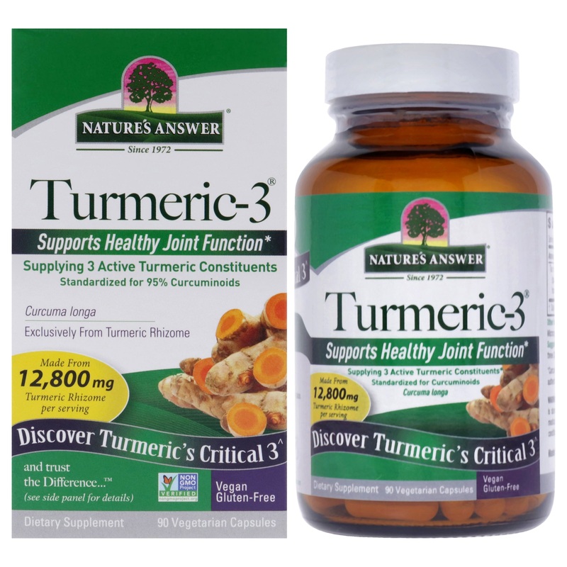 Turmeric 3 - 12800mg by Natures Answer for Unisex - 90 Count Capsules