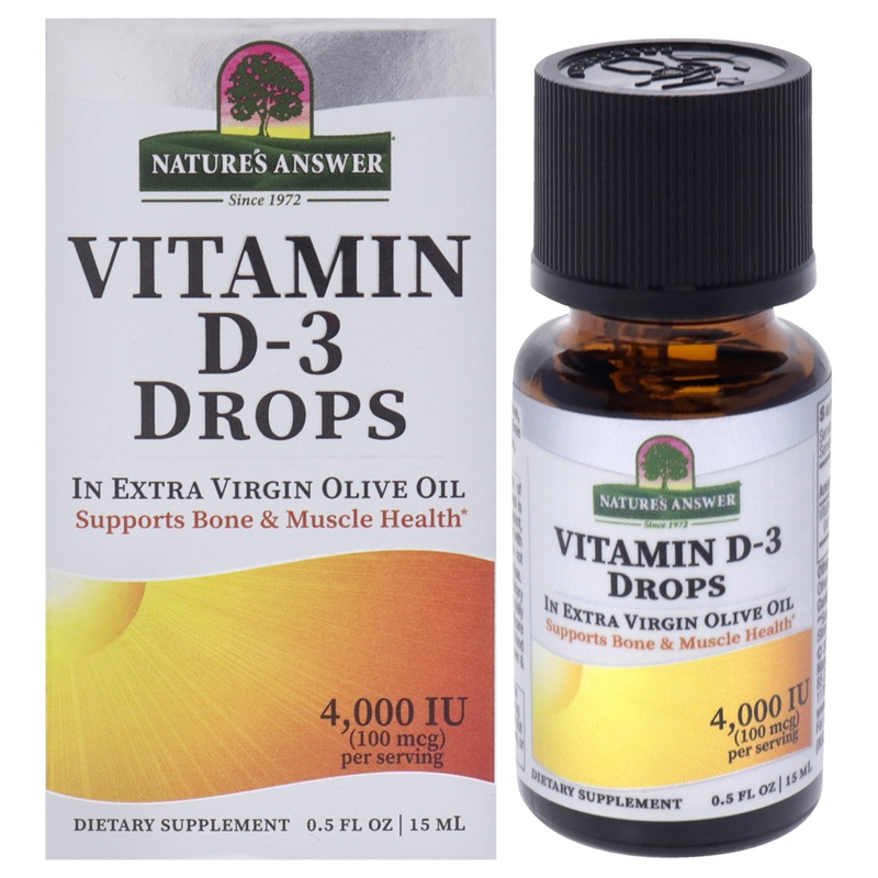Vitamin D-3 Drops by Natures Answer for Unisex - 0.5 oz Drops