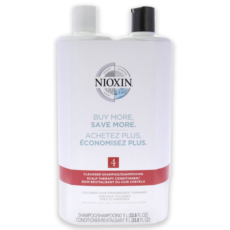 System 4 Duo by Nioxin for Unisex - 2 Pc 33.8oz Shampoo, 33.8oz Conditioner