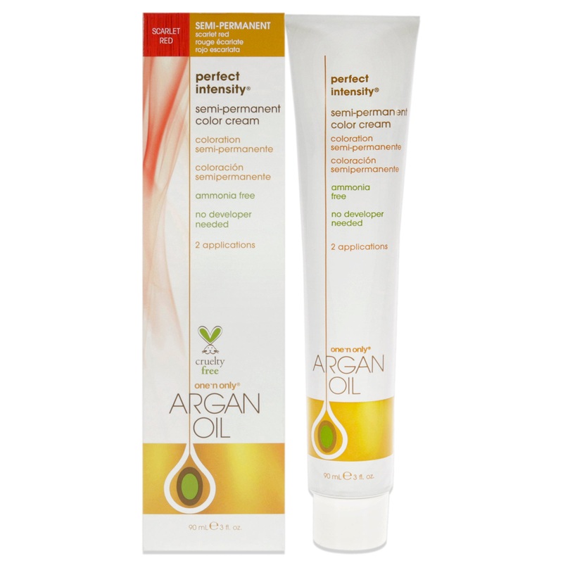 Argan Oil Perfect Intensity Semi-Permanent Color Cream - Scarlet Red by One n Only for Unisex - 3 oz Hair Color