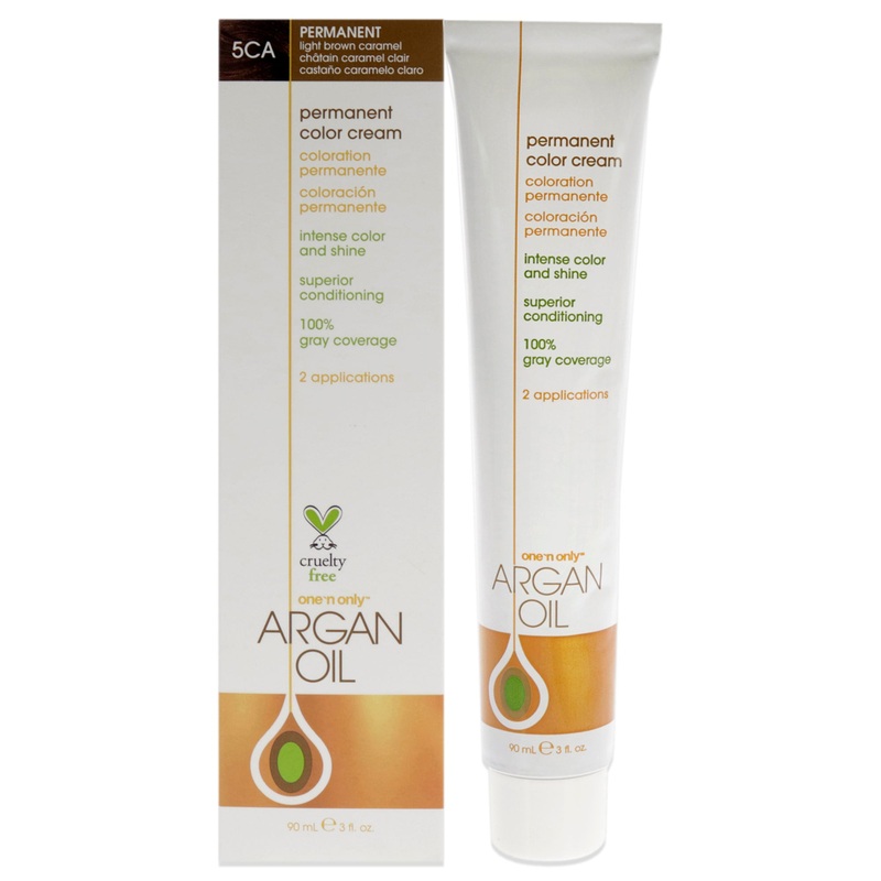 Argan Oil Permanent Color Cream - 5CA Light Brown Caramel by One n Only for Unisex - 3 oz Hair Color