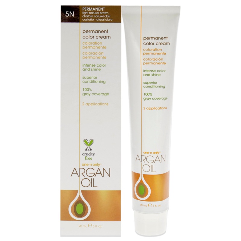 Argan Oil Permanent Color Cream - 5N Light Natural Brown by One n Only for Unisex - 3 oz Hair Color