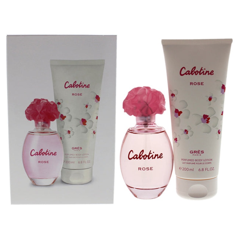 Cabotine Rose by Parfums Gres for Women - 2 Pc Gift Set 3.4oz EDT Spray, 6.8oz Perfumed Body Lotion