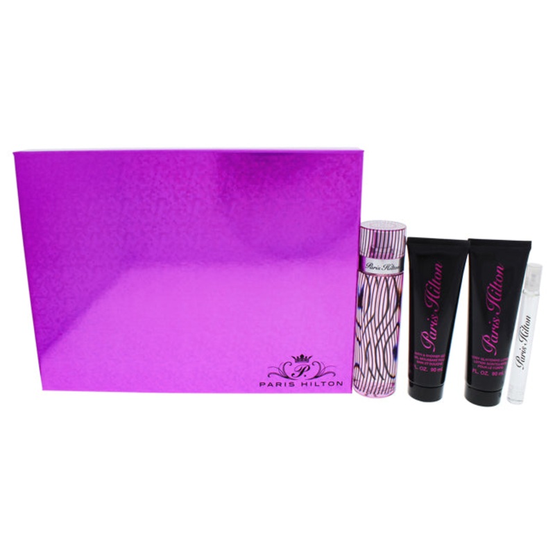 Paris Hilton by Paris Hilton for Women - 4 Pc Gift Set 3.4oz EDP Spray, 0.34oz EDP Spray, 3oz Body Lotion, 3oz Bath and Shower Gel