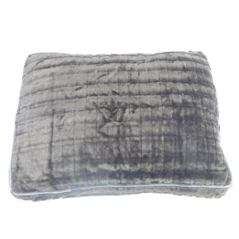 Faux Fur Cocoa Rectangle Pet Bed by Pet Maison for Unisex - 36 x 27 x 4 Inch Pet Bed
