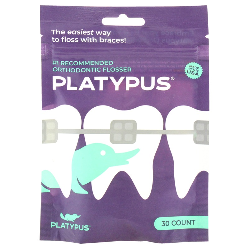 Orthodontic Flossers by Platypus for Unisex - 30 Count Floss