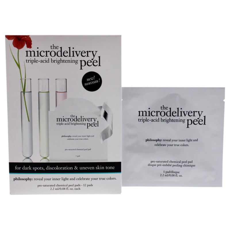 The Microdelivery Triple-Acid Brightening Peel Pad by Philosophy for Unisex - 12 Pc Pads