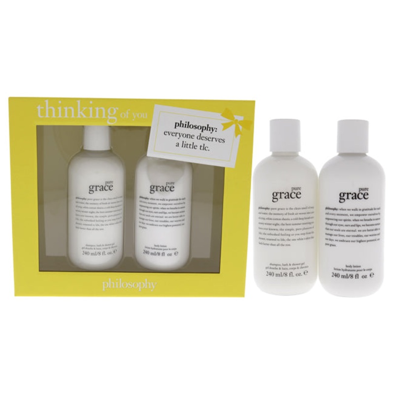 Thinking of You Kit by Philosophy for Women - 2 Pc 8oz Pure Grace Shampo Bath and Shower Gel, 8oz Pure Grace Body Lotion
