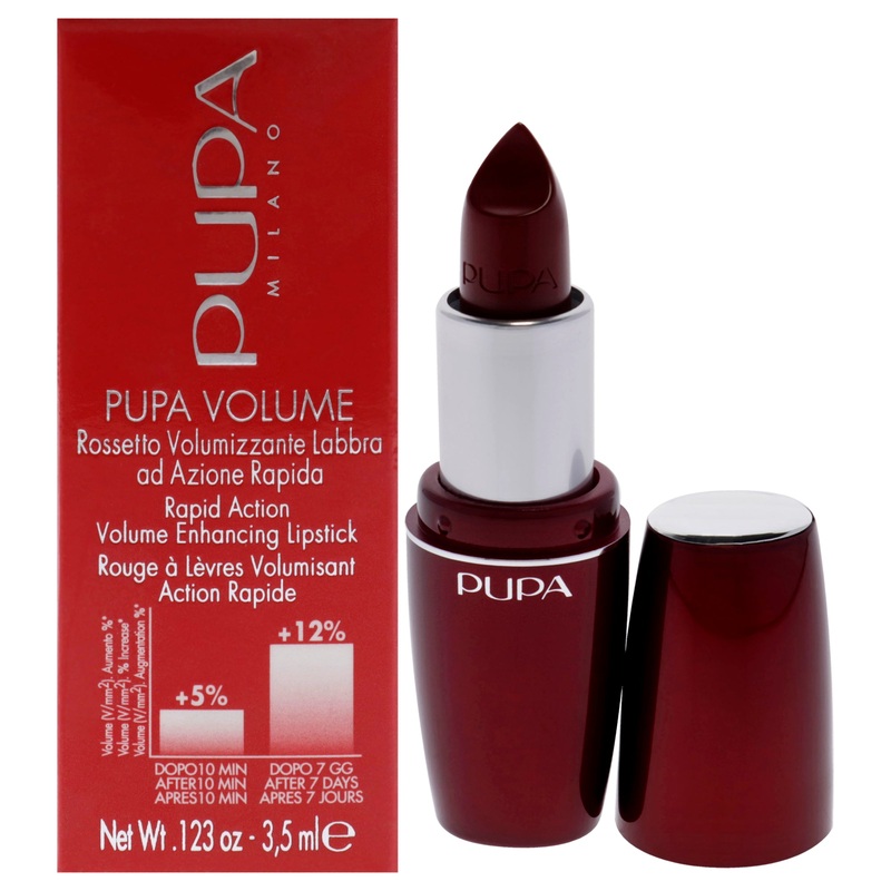 Pupa Volume Rapid Action Enhacing Lipstick - 402 Rouge Noir by Pupa Milano for Women - 0.123 oz Lipstick