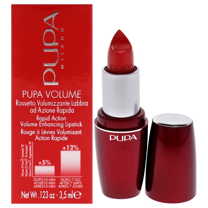 Pupa Volume Rapid Action Enhacing Lipstick - 403 Euphoria Red by Pupa Milano for Women - 0.123 oz Lipstick