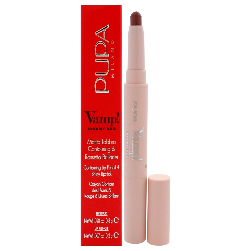 Vamp! Creamy Duo Contouring Lip Pencil and Shiny Lipstick - 005 Deep Nude by Pupa Milano for Women - 0.035 oz Makeup