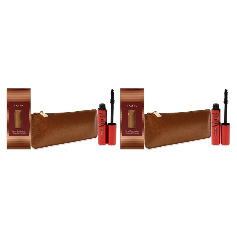 Vamp! Sexy Lashes Set by Pupa Milano for Women - 2 Pc 0.40oz Vamp! Sexy Lashes Mascara - 011 Black, ClutchBag - Pack of 2