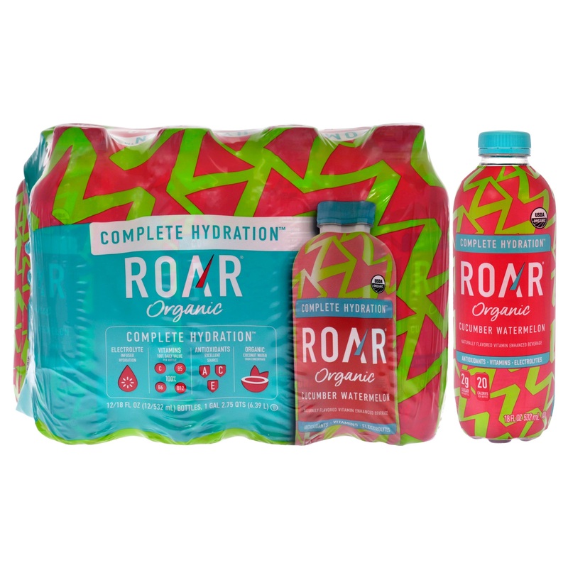 Complete Hydration Organic - Cucumber Watermelon by Roar for Unisex - 12 x 18 oz Electrolytes