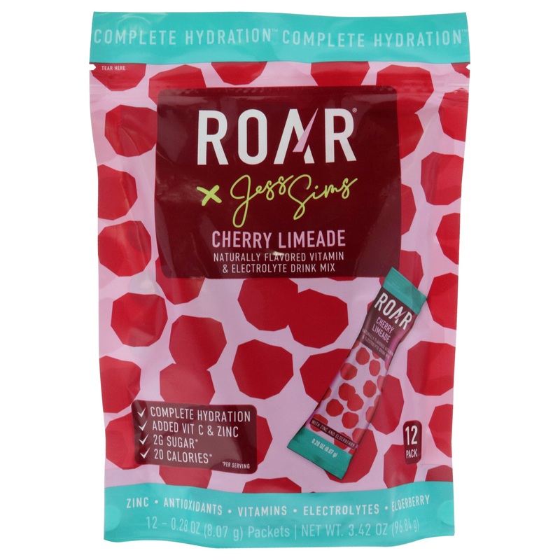 Naturally Flavored Vitamin and Electroly Drink Mix - Cherry Limeade by Roar for Unisex - 12 X 0.28 oz Electrolytes