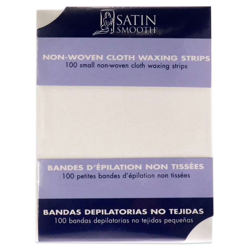 Small Non-Woven Cloth Waxing Strips by Satin Smooth for Women - 100 Pc Strips