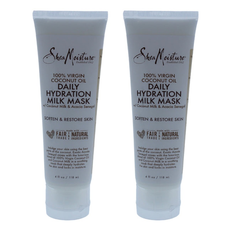 100% Virgin Coconut Oil Daily Hydration Milk Mask - Pack of 2 by Shea Moisture for Unisex - 4 oz Mask