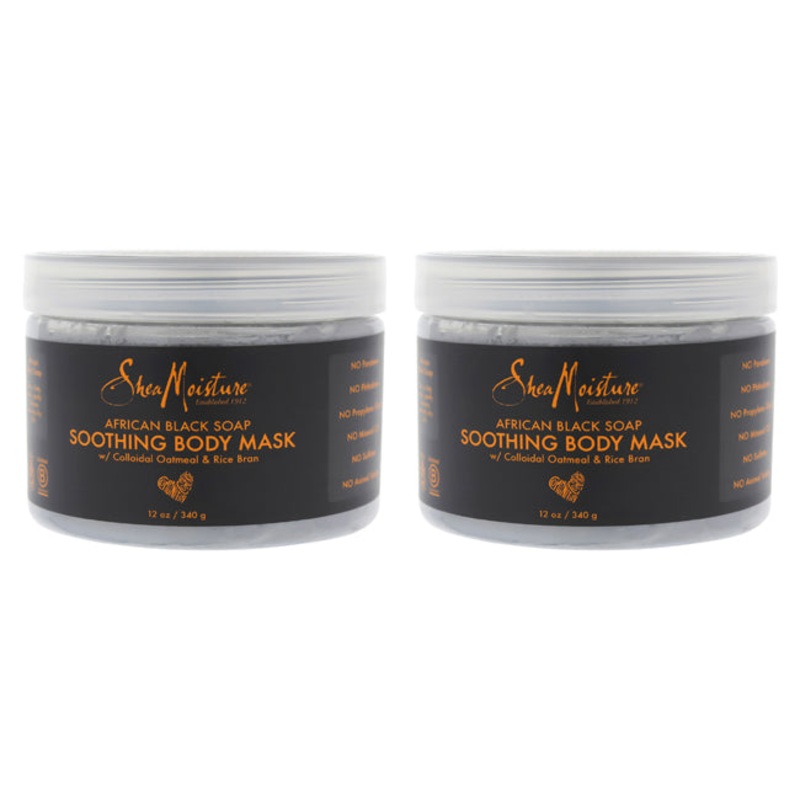 African Black Soap Soothing Body Mask - Pack of 2 by Shea Moisture for Unisex - 12 oz Mask