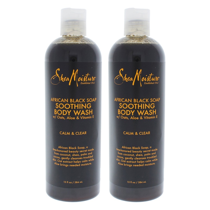 African Black Soap Soothing Body Wash - Pack of 2 by Shea Moisture for Unisex - 13 oz Body Wash