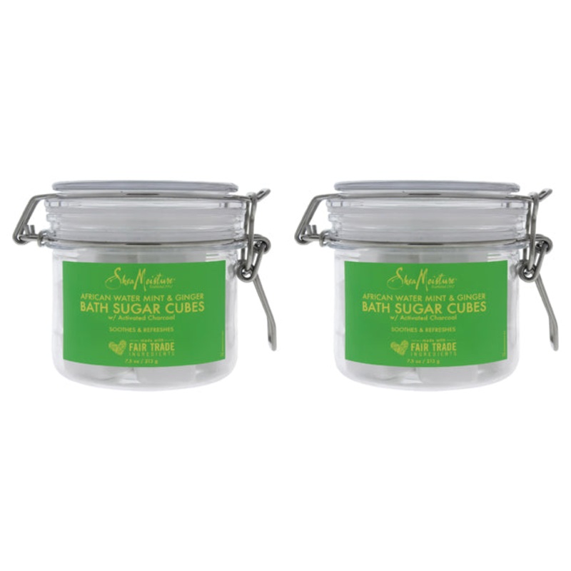 African Water Mint and Ginger Bath Sugar Cubes - Pack of 2 by Shea Moisture for Unisex - 7.5 oz Bath Soak