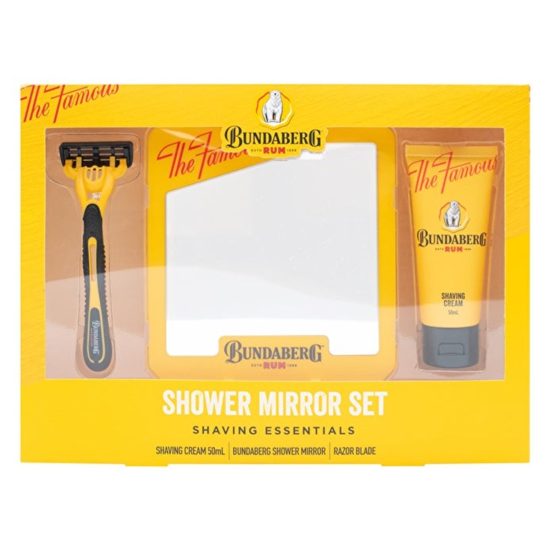 Bundaberg Shower Mirror Set Silicone Mirror And Disposable Razer