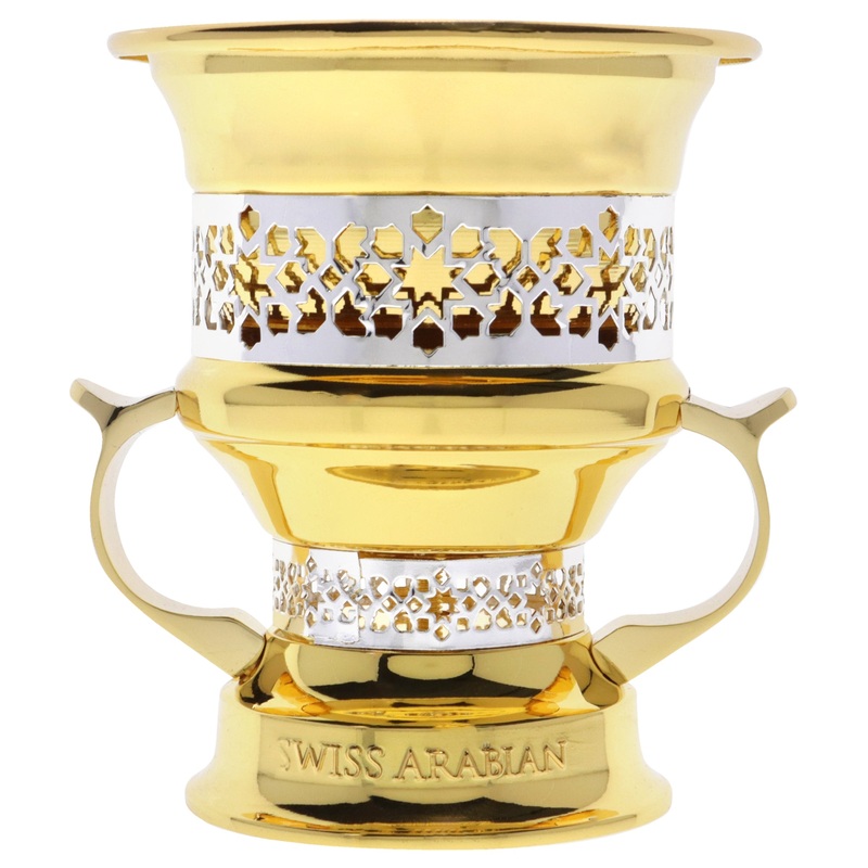 Metallic Goblet Charcoal Mubkhara Incense Burner - Small-Gold by Swiss Arabian for Unisex - 1 Pc Bakhoor