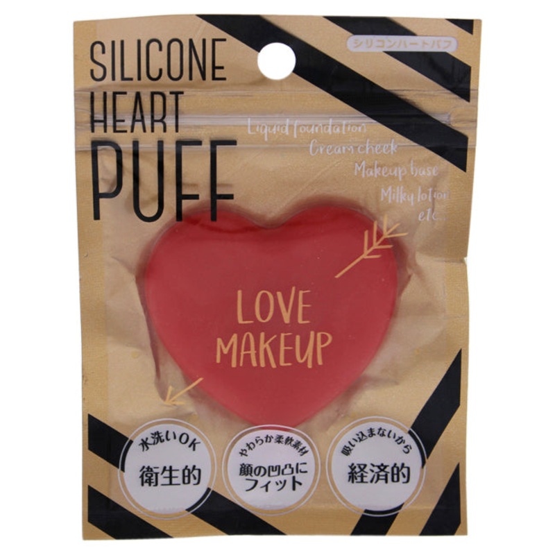 Silicone Heart Puff - Mat Red by Sun Smile for Women - 1 Pc Sponge