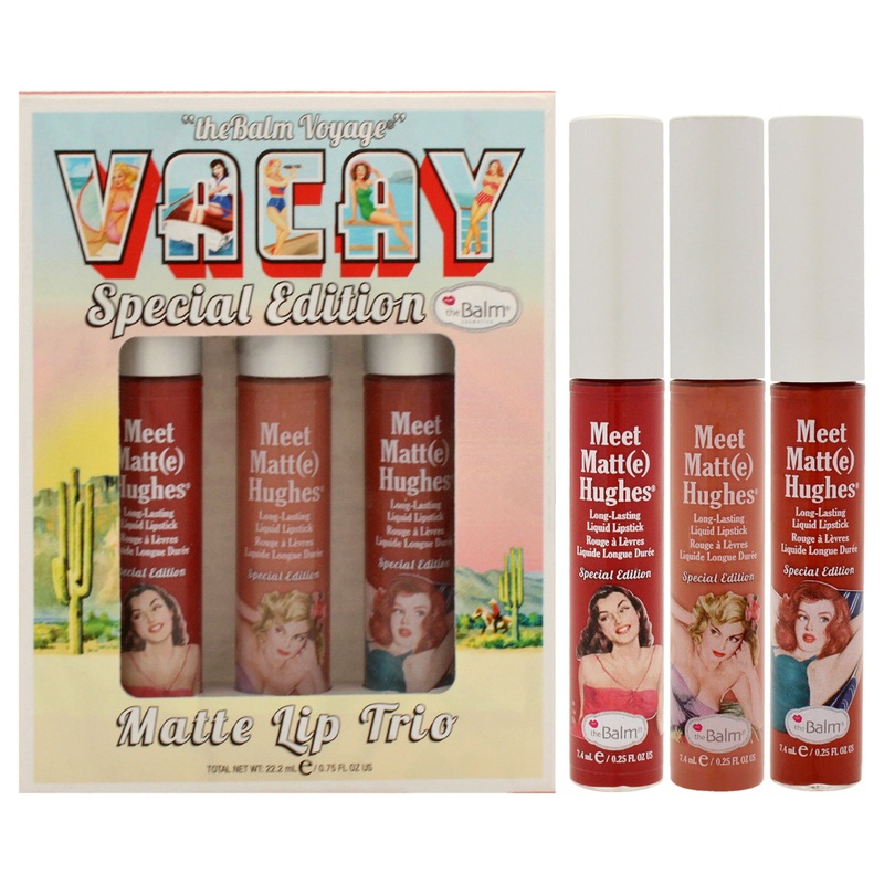 Voyage Vacay Matte Lip Trio Special Edition by the Balm for Women - 3 Pc 0.75oz Lipstick - Persistent, 0.75oz Lipstick - Charismatic, 0.75oz Lipstick - Adventurous
