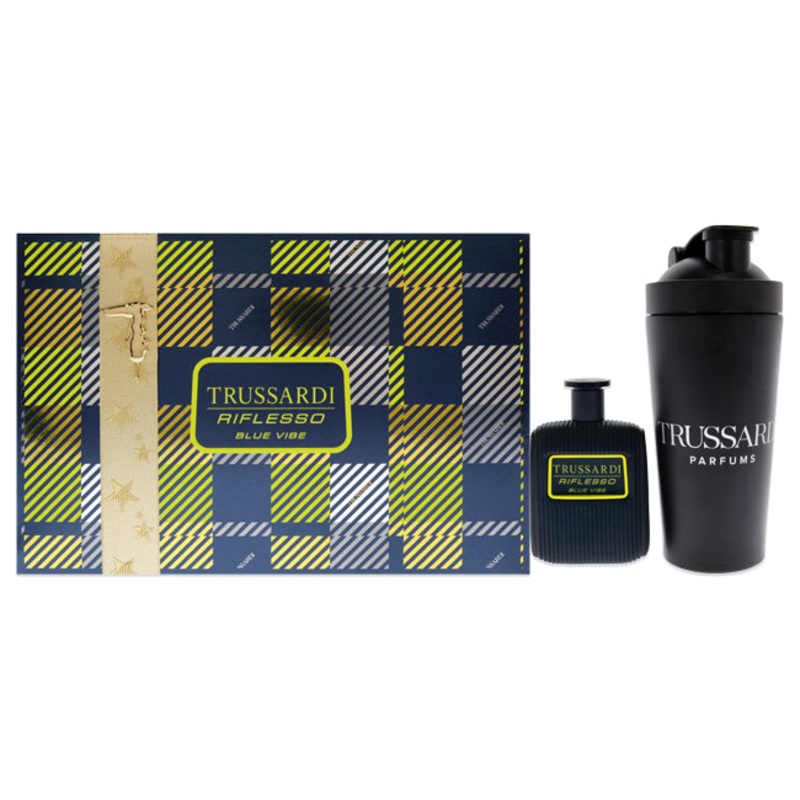 Riflesso Blue Vibe by Trussardi for Men - 2 Pc Gift Set 3.4 oz EDT Spray, Sport Bottle
