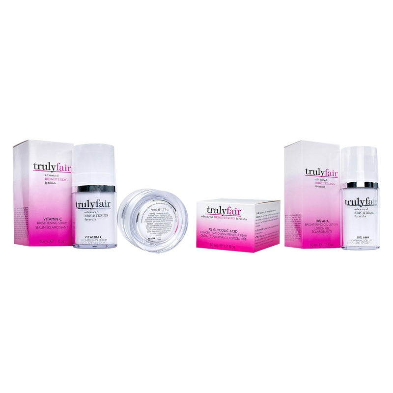 Truly Fair Kit by Truly Fair for Unisex - 2 Pc Kit 1.7oz 7 Percent Glycolic Acid Concentrated Brightening Cream, 1oz Vitamin C Brightening Serum