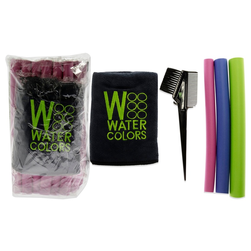 Watercolors Wave Kit by Tressa for Women - 7 Pc 5Pc Hair Roller Curling, Comb, Towell