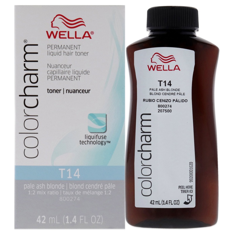 Color Charm Permanent Liquid Toner - T14 Pale Ash Blonde by Wella for Unisex - 1.4 oz Toner