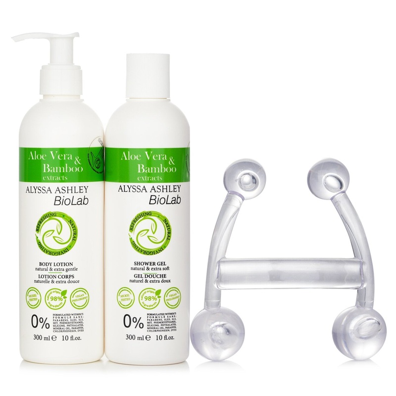 Alyssa Ashley Biolab Aloe Vera & Bamboo Body Lotion + Shower Gel +Massager  3pcs