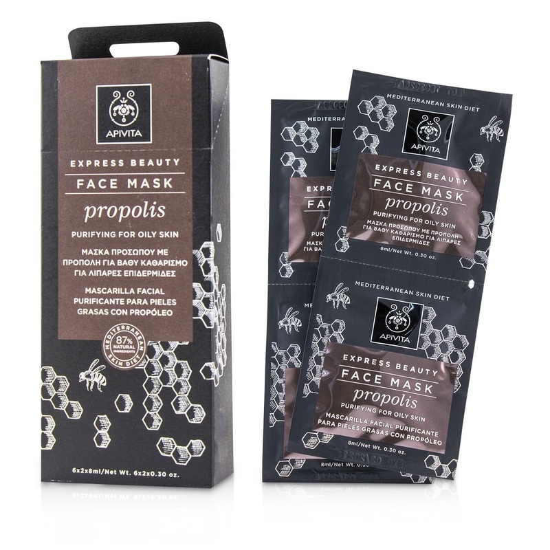 Apivita Express Beauty Face Mask with Propolis (Purifying For Oily Skin)  6x(2x8ml)